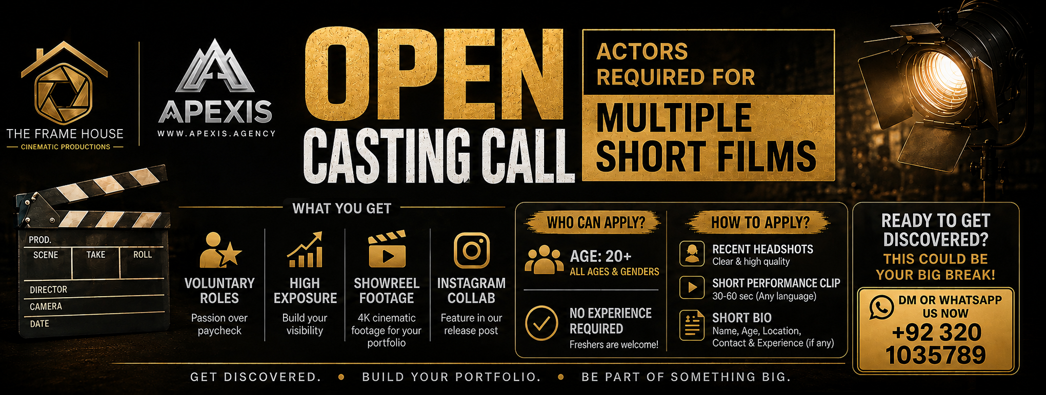 Open Casting Call - Actors Required for Multiple Short Films